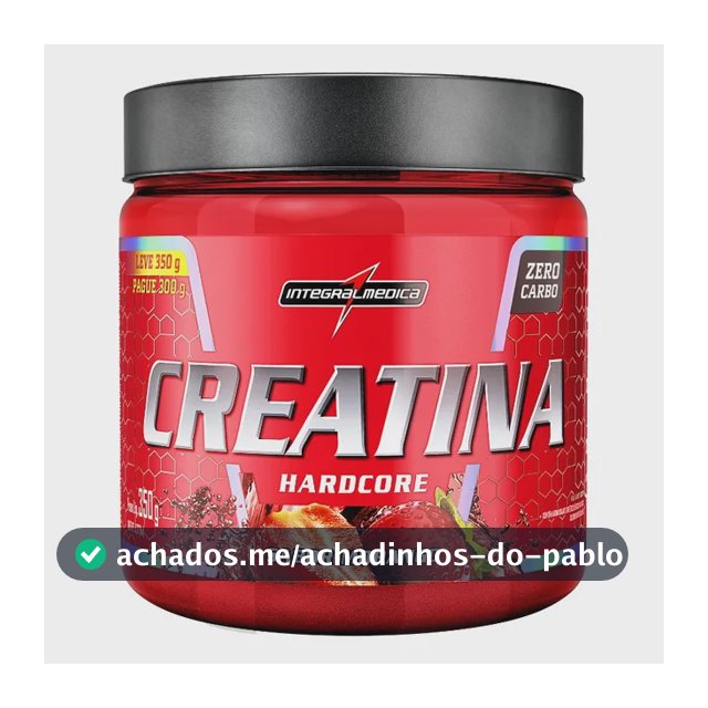 Creatina Integralmédica Monohidratada Hardcore em pó sabor Morango x 350g