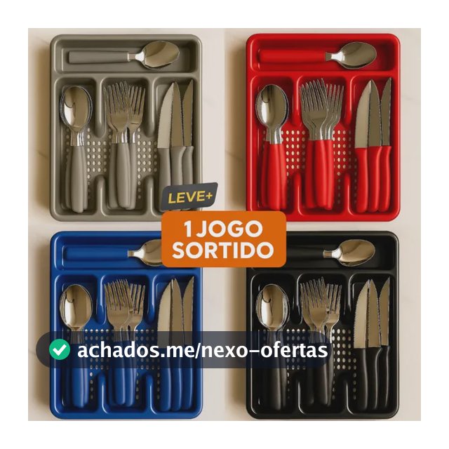 Kit Jogo De Talher 24 Peças Colher Faqueiro Garfo Gaveteiro 24 Talheres + Brinde Sortido
