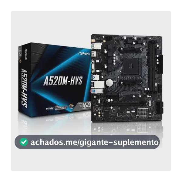 Placa Mae Amd Am4 A520 2xddr4 Hdmi/vga A520m-hvs Asrock