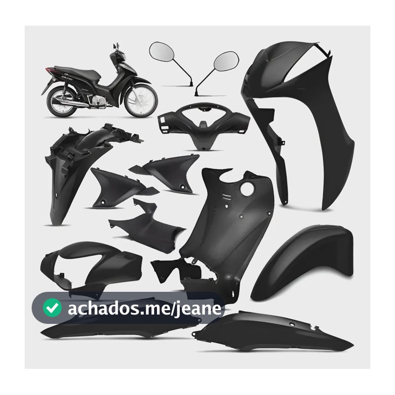 Plástico Biz 125 2011 12 13 14 À 17 Carenagem Moto Completa- Preto Brilhante Ks/es 2011 À 2015