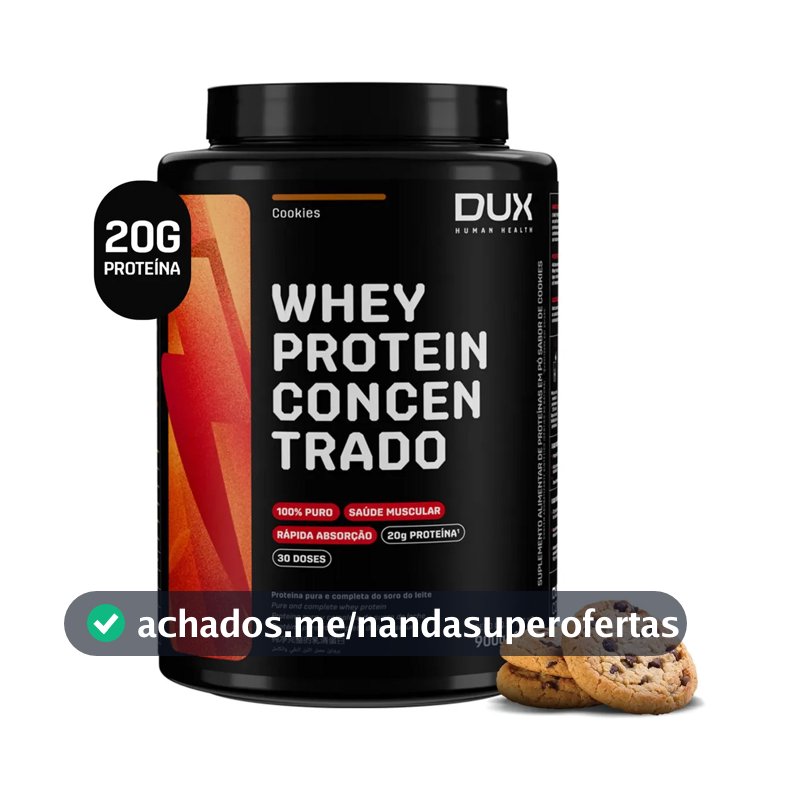 Proteína Dux Nutrition Whey Protein concentrado em pó sabor Biscoitos x 900g