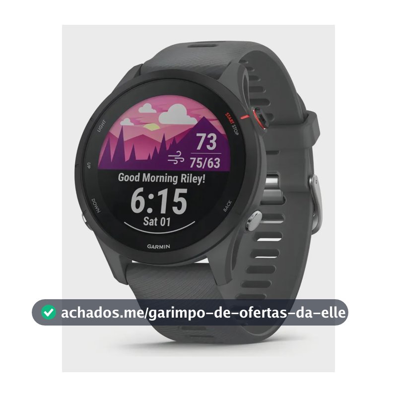 Relógio Garmin Forerunner 255 Cinza Preto