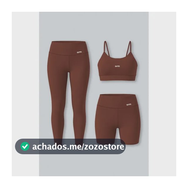 Kit Conjunto Fitness Legging E Short Powerslim + Top Alça Avelã Liso M - M