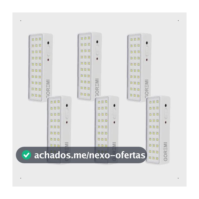 6 Luminária Emergência Lâmpada 30 Leds Recarregável Bivolt Branco-frio