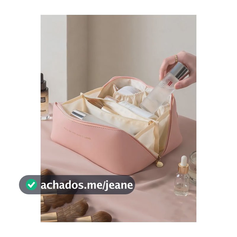 Bolsa Necessaire Porta Maquiagem Higiene Organizador Viagem Cor Rosa