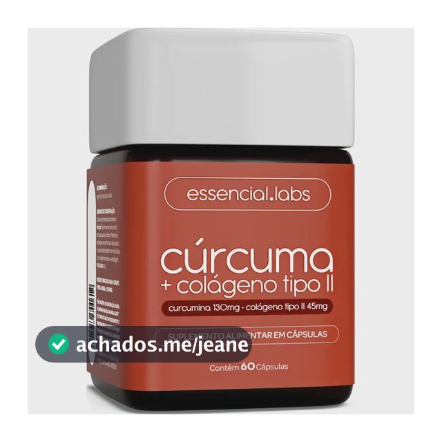 CÚRCUMA 130mg + COLÁGENO Tipo Ii 45mg - Fórmula com Máxima Concentração e Pureza - 60 Cápsulas