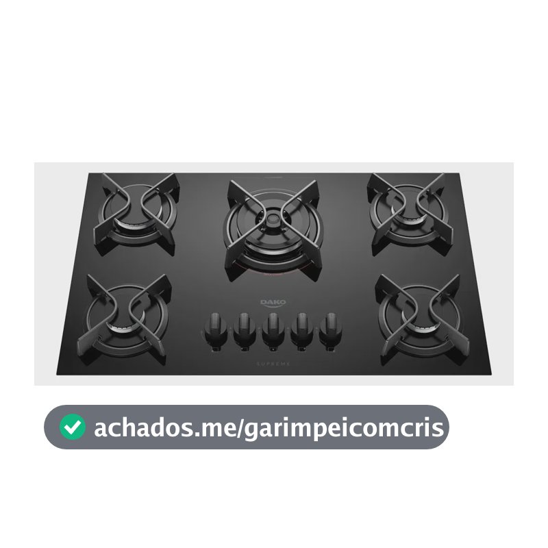Cooktop 5 Bocas Dako Supreme Com Tripla Chama Preto Bivolt Preto