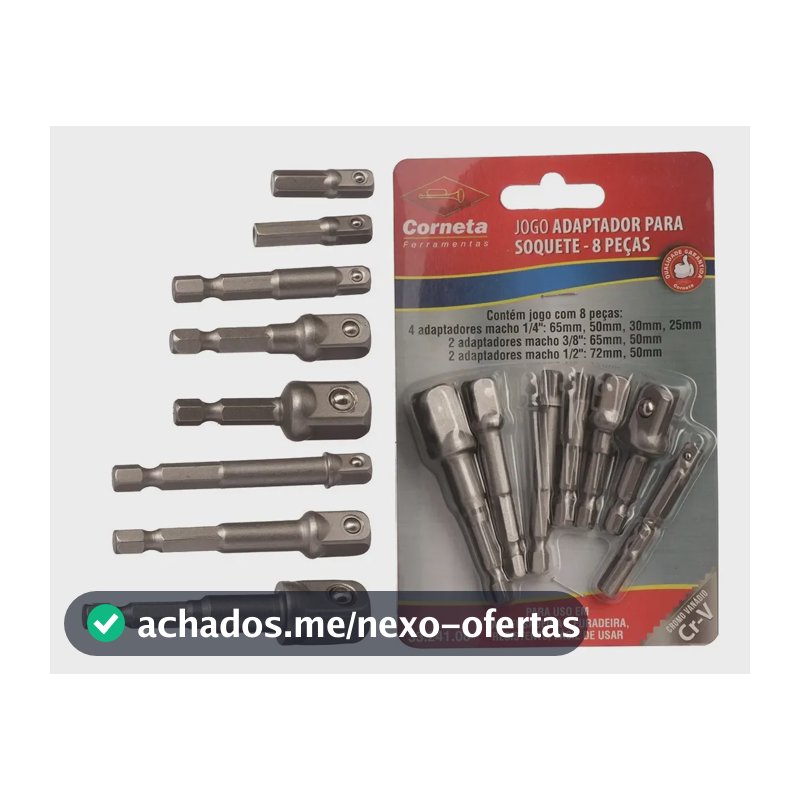 Kit Adaptadores Ideal Para Utilizar Soquetes N Parafusadeira
