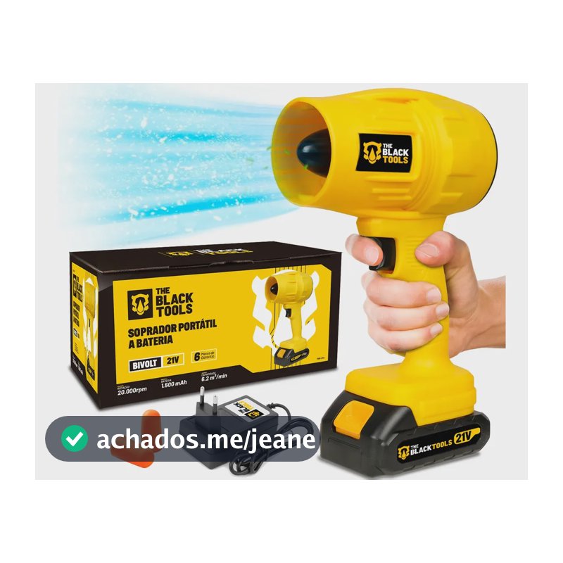 Soprador Portátil Sem Fio 21v 2000w Alta Performance Amarelo 127/220v