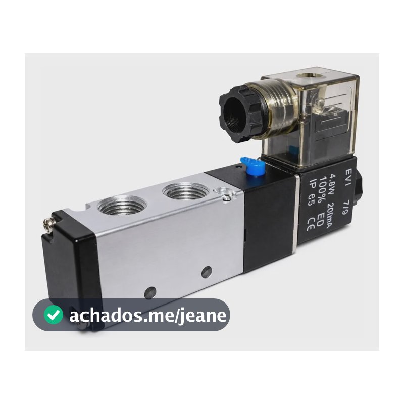 Válvula Pneumática Solenoide 5/2 Vias Retorno Mola 1/4 24v