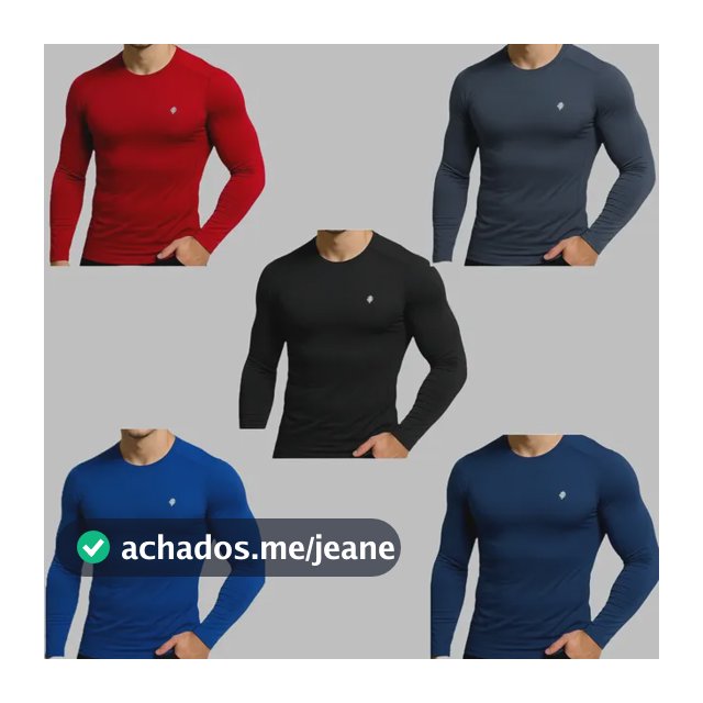 Kit 5 Camisa Masculina Térmica Manga Longa Proteção Solar