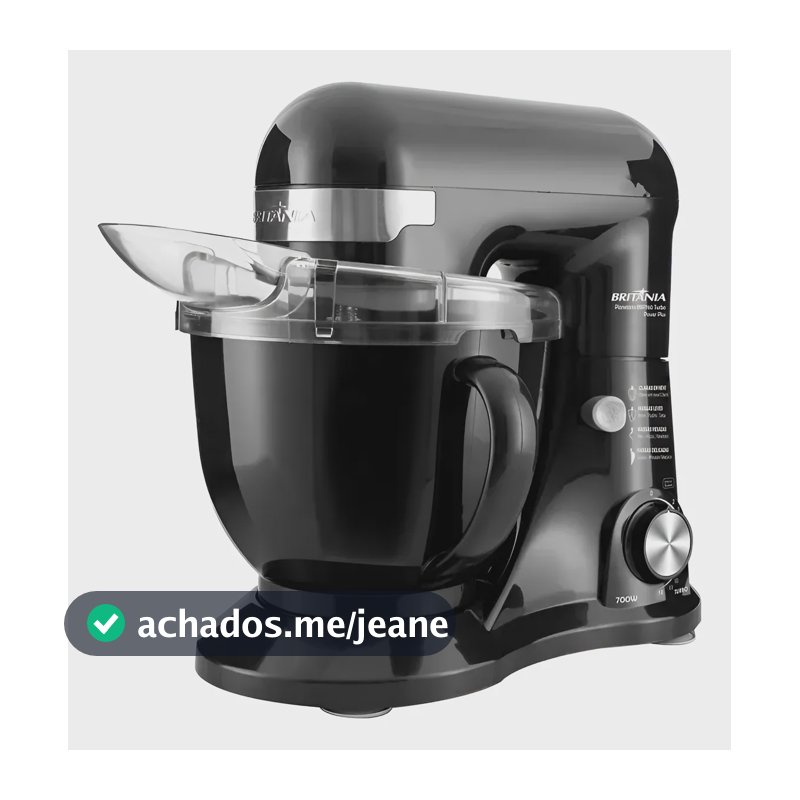 Batedeira Planetária Britânia Preta 700w Preto 110v