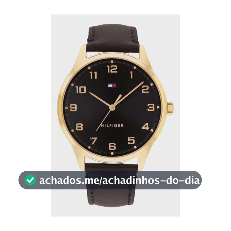 Relógio Tommy Hilfiger Th Essentials Masculino Em Couro Pret Preto