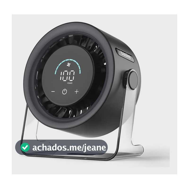 Mini Ventilador De Portátil 30db 5000mah(7h Máx) 100 Níveis 10 Cm 50 Hz/60 Hz Preto 5v Plástico 7