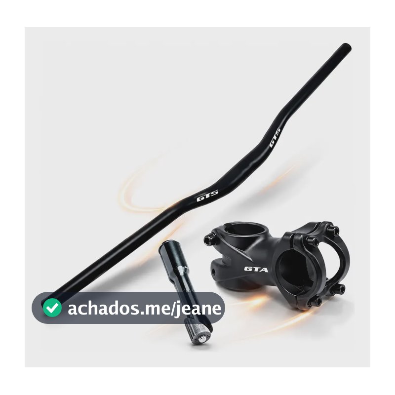 Guidão Gts Bike 31.8mm Mesa 80mm Adaptador Bicicleta Aro 29 Preto Ciclismo Urbano Reforma