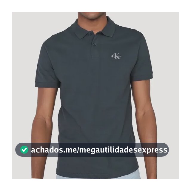 Polo Calvin Klein Jeans Piquet Regular Re Issue Azul Marinho