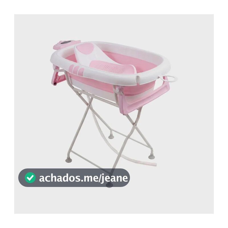 Banheira Bebê Dobrável Com Suporte Redutor Assento E Termômetro Embutido Até 20kg Melon Maxi Baby - Rosa