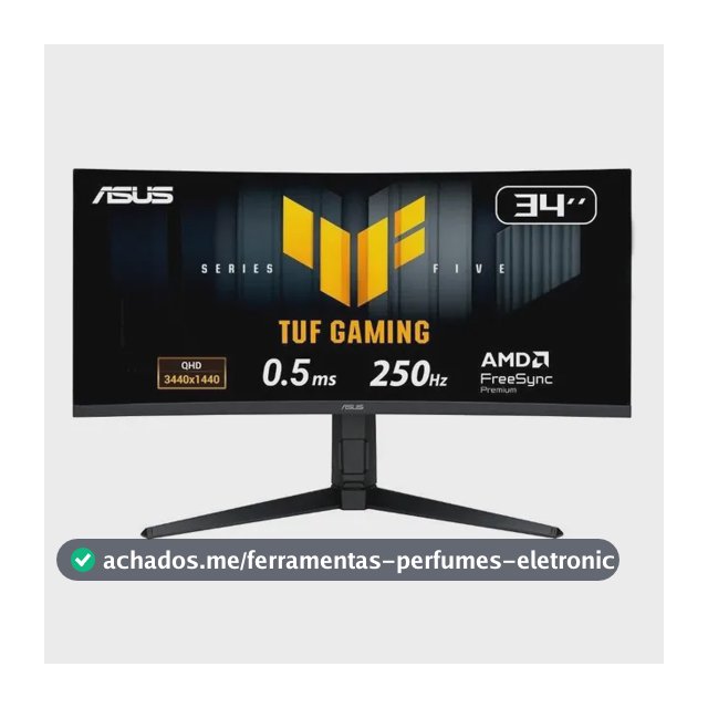Monitor Gamer Curvo Asus Tuf Vg34wqml5a Wqhd 250hz 0.5ms Preto
