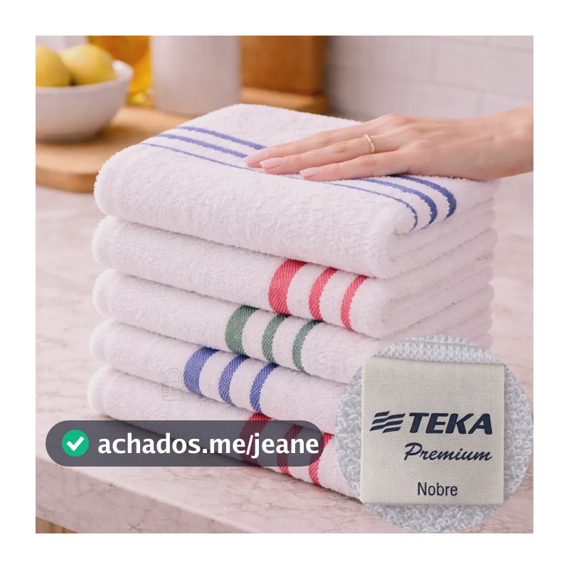 Kit 5 Pano De Prato Atoalhado Teka Minimalista Premium Nobre Sortida Listras