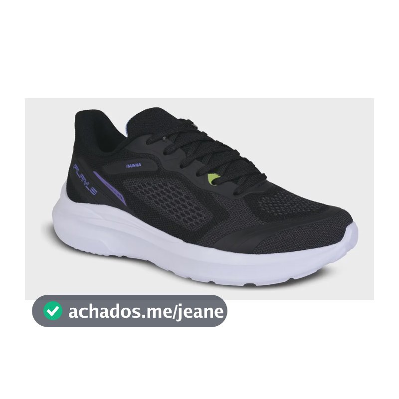 Tênis Masculino E Feminino Play V Rainha Preto/roxo Liso 38 Br
