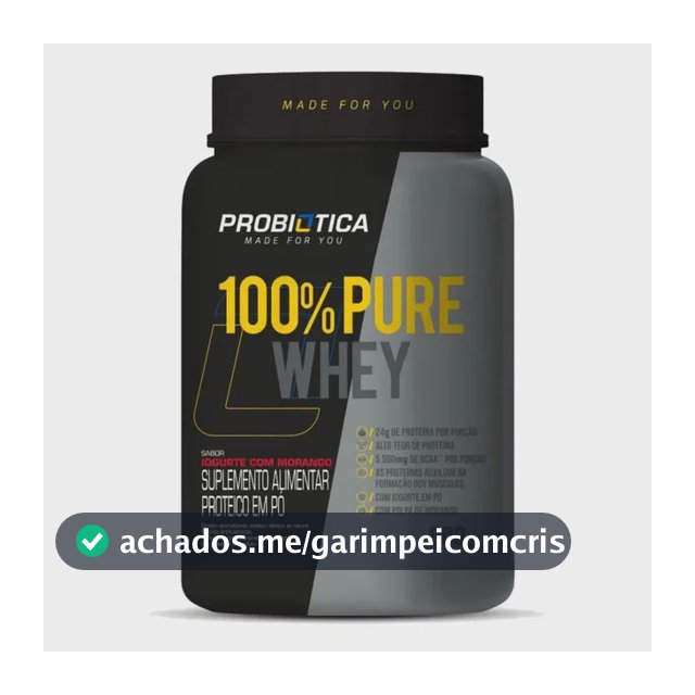 Suplemento Em Pó Probiótica 100% Pure Whey Iogurte Morango Iogurte De Morango
