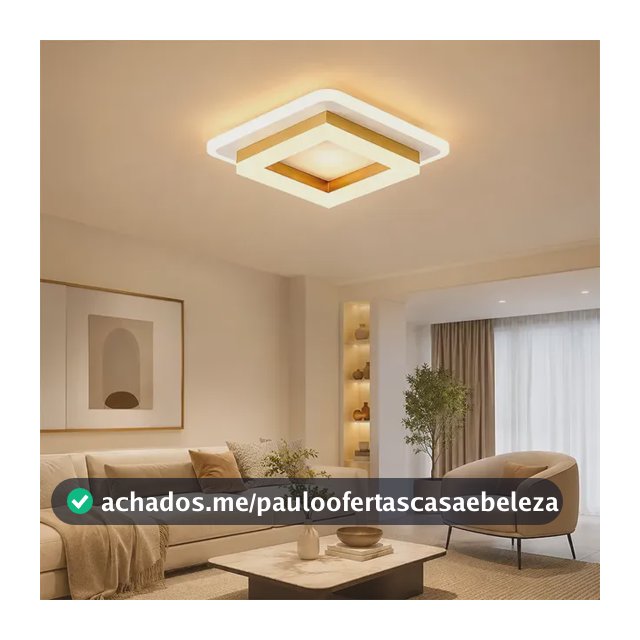 Luminária De Teto Sobrepor Lustre Para Sala De Led Plafon 127/220v Dourado