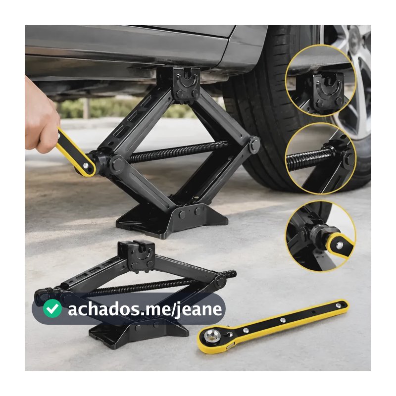 Macaco Sanfona 1500kg 1.5t Universal Com Chave Carro