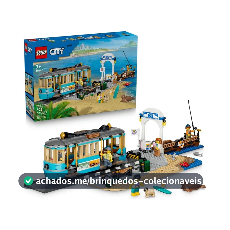LEGO City Bonde Praiano Clássico 60506; Divertido conjunto de construção de trens; Presente para crianças e fãs de brinquedos ferroviários; 7+