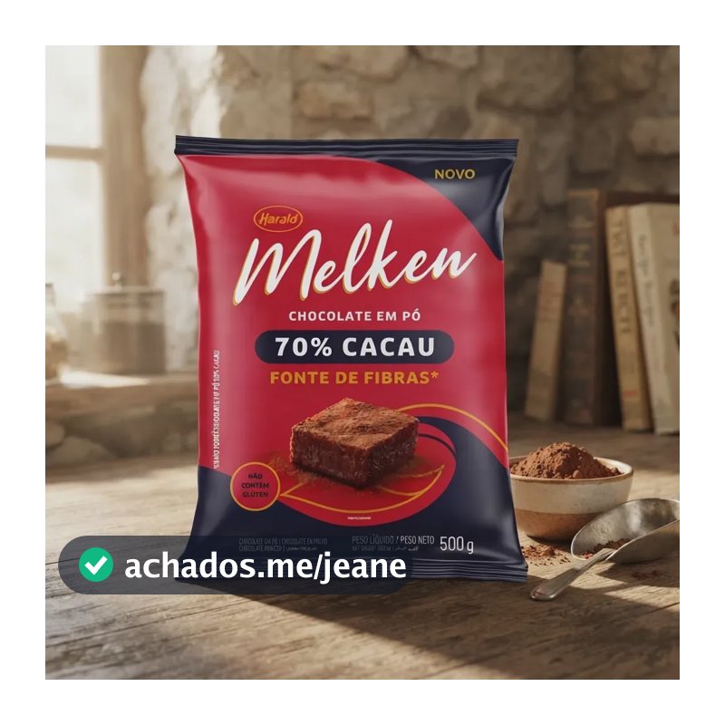 Chocolate Amargo Em Pó Harald Melken 70% Cacau 500g - Melken Harald