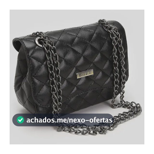 Bolsa Feminina Pequena Média Ombro Corrente Transversal Tiracolo Casual Couro PU Alça Lateral De Lado Fashion Sofisticada Tendência Blogueira Moderna Moda Elegante Matelassê Bordada Festa Cor Preta