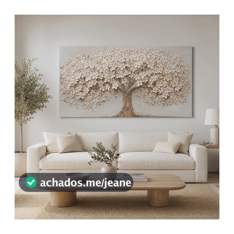 Quadro Para Parede Arvore Da Vida Branca Sala De Luxo Borda Infinita .