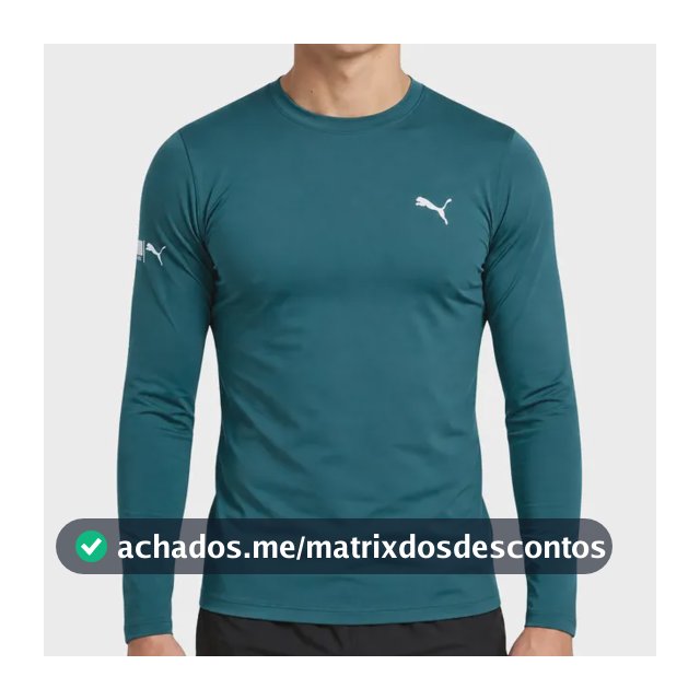 Camiseta Puma Térmica Manga Longa Proteção Uv 50+ Masculina