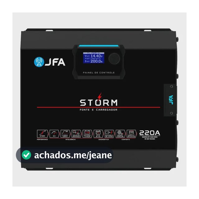 Fonte Jfa Storm 220a Carregador Automotivo Bivolt 220a Preto