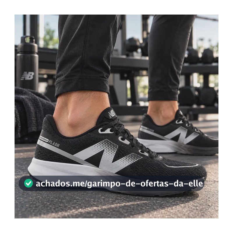 Tênis Masculino Dynasoft Flash V7 New Balance Preto/prata Liso 40