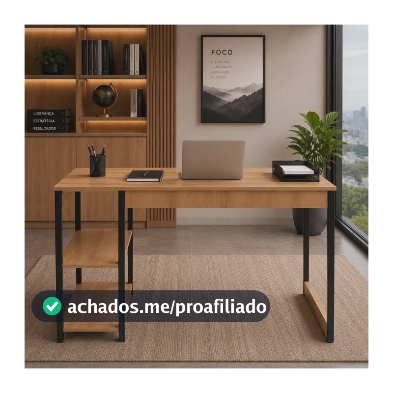 Escrivaninha Mesa Office Estudo Estilo Industrial 1,10m Ajl Lamina Mel