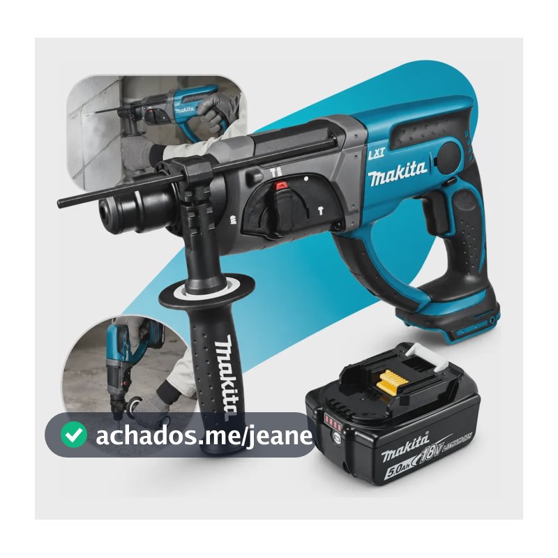Martelete Rotativo Rompedor 18v Makita Dhr202 E Bateria 5ah Azul-petróleo 18v Martelete Makita Dhr202 18v, Martelete Makita Com Bateria 5ah, Martelete 18v Com Bateria, Makita Dhr202  Bateria 5ah