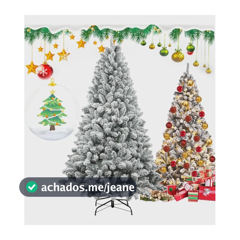 Árvore De Natal Cor Nevada 1,2m 300 Galhos Premium Pinheiro Cor Nevada