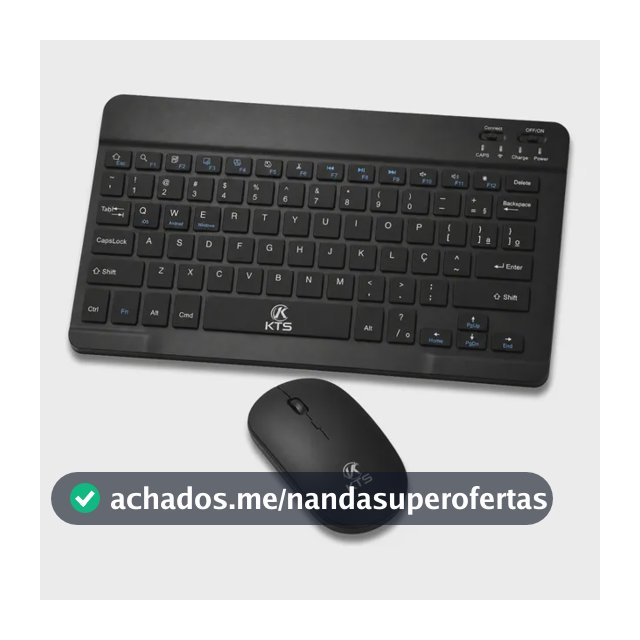 Kit Teclado Mouse Para Tablet Bluetooth Celular Universal Preto