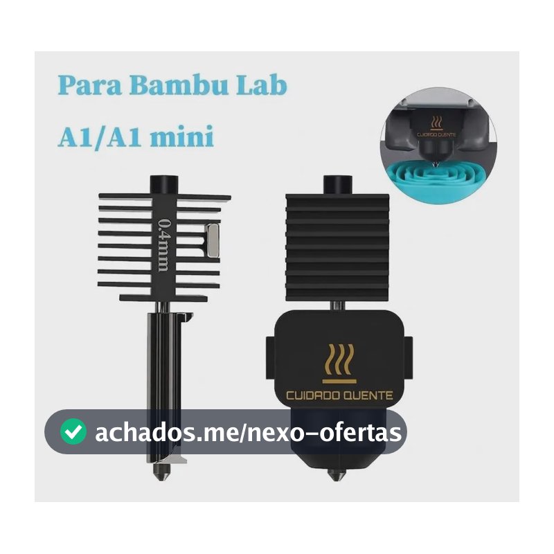 Hotend Para Bambu Lab A1 Impressora 3d - Kit Compatível Bico 0.2mm