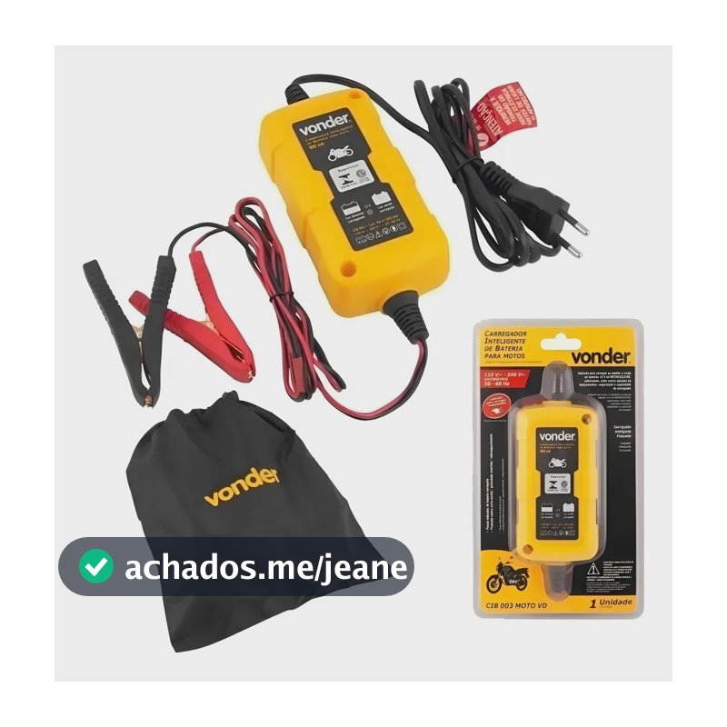 Carregador Inteligente Bateria Moto 12V AGM GEL Flutuante VONDER