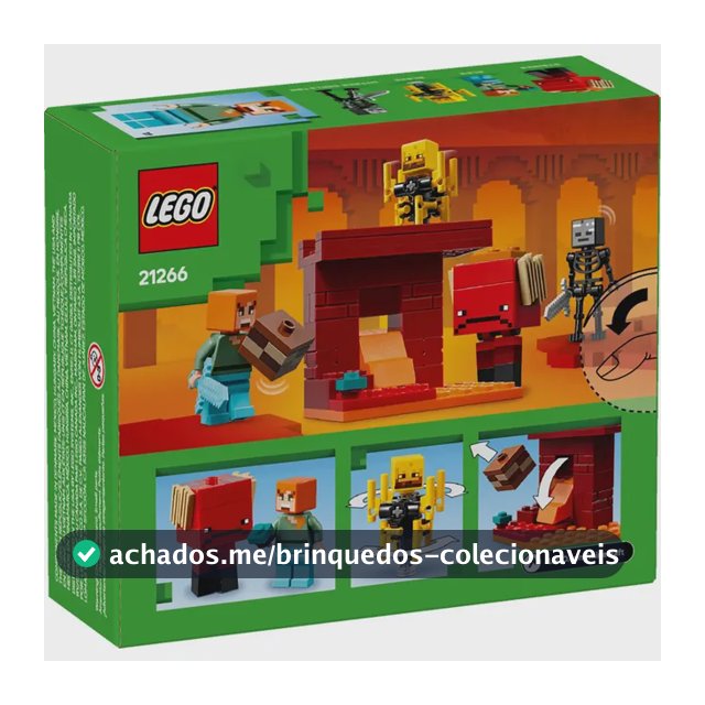 Lego Minecraft - A Batalha Da Lava No Nether - 99 Peças - 21266 Lava Do Submundo