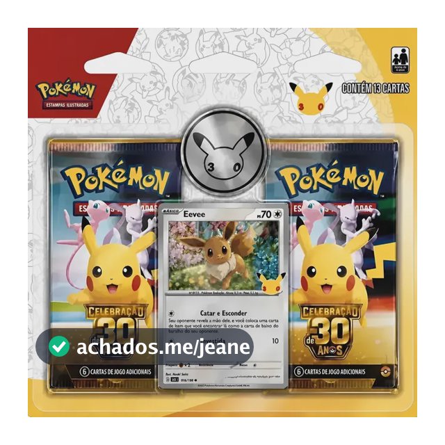 Pokémon Celebração De 30 Anos- Blister Duplo Com Moeda Eevee Pokémon Celebração De 30 Anos - Blister Duplo
