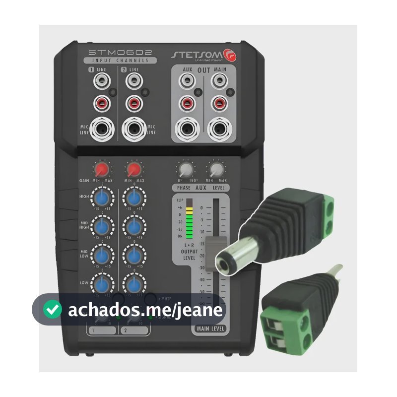 Mesa De Som Automotivo Stetsom Stm0602 12v 2 Canais Stereo C Preto