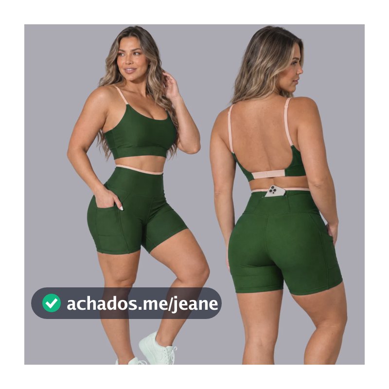 Conjunto Academia Fitness Top E Short Kit Zero Transparência Verde/areia Liso G 40/42