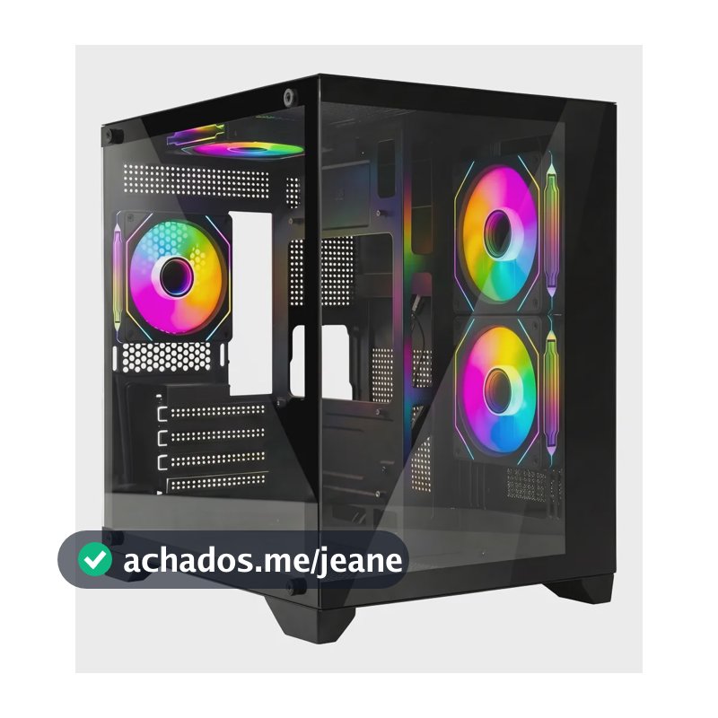 Gabinete Gamer Mrpc Aquario Para Pc 4 Coolers Fans Led Rgb Preto