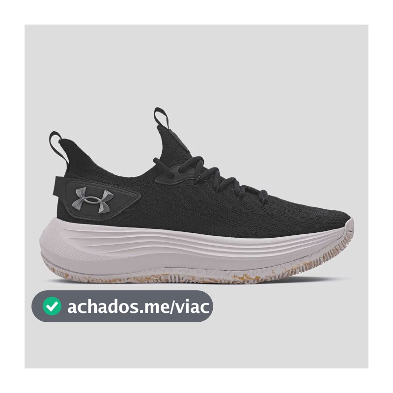 Tênis Masculino Hooper Under Armour Black/white/metpewter Liso 39