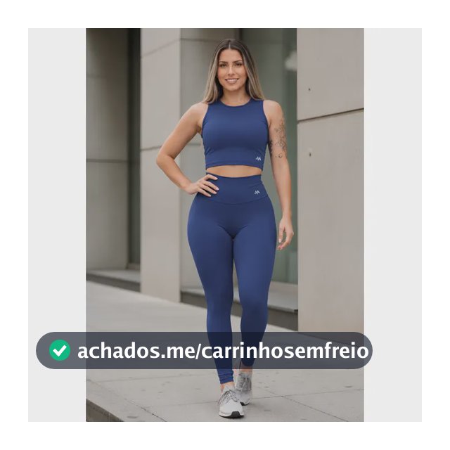 Conjunto Blackout Zero Transparência Legging E Cropped Suple Azul-marinho G