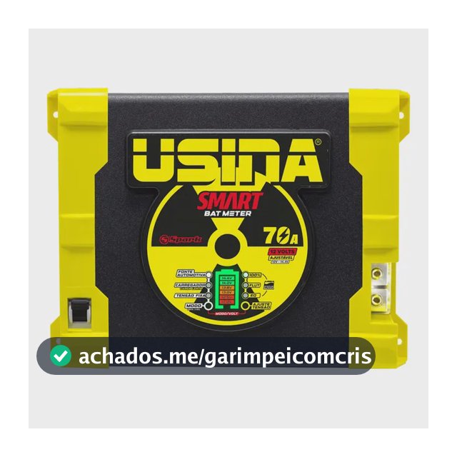 Fonte Carregador Usina 70a Bat Meter Bivolt Cor Amarelo