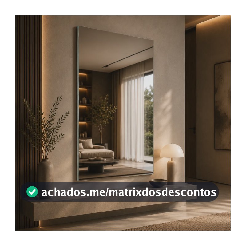Espelho Mirano Lisboa 80x60cm Design Lapidado Luxo Moderno Suporte