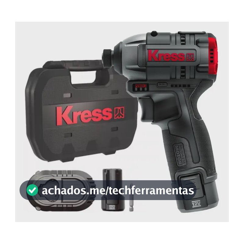 Parafusadeira Impacto 12v 2ah Brushless Kub50.2 Kress Preta